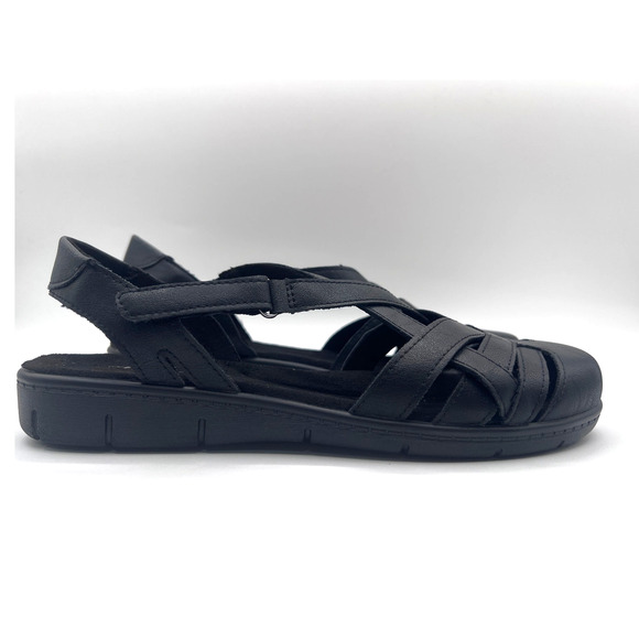 EASY STREET CASUAL 'GARRETT' COMFORT FLATS BLACK WOMENS 10M NEW - Picture 1 of 12